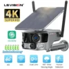 LS VISION 4K 180? Ultra Wide View Angle 4G Solar Security Camera Outdoor WIFI 4X Zoom Dual Lens PIR Human Detection CCTV Camera