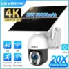 LS VISION 4K 4G Wifi Solar Camera Outdoor 24/7 Record Wireless 30000mAh Long Standby Battery 20W PTZ Waterproof Security Camera