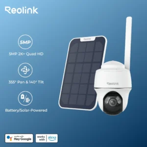 Reolink 4G Solar Camera 5MP Outdoor Wireless Security Camera Pan-Tilt Protection Color Night Vision Two-Way Audio IP Camera