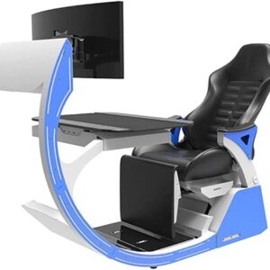 FLOWFX Video Game Chairs Gaming Chair Ergonomic Computer Cockpit Happy-Chair-Esports-Chair with Comfortable Neck And Lumbar Spine Tiresome (Color : Blue) lofty ambition
