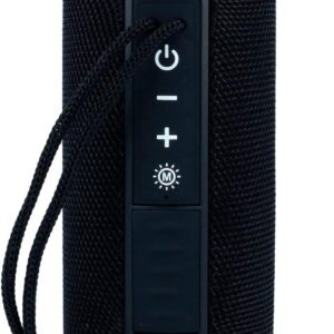 Portable Wireless Bluetooth Speaker [Waterproof & Dustproof] Wireless Speaker [Portable] with Colorful LED Light [Stereo Sound] for Travel, Outdoor, Home, Party (Black)