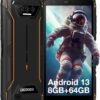DOOGEE S41T Rugged Smartphone,6300mAh Battery Cell Phone, 8GB RAM+64GB ROM/1TB Extension, 5.5" HD+ Display, 13MP Camera, Android 13 Phone,4G Dual SIM IP68 Waterproof Phones, Face ID, NFC