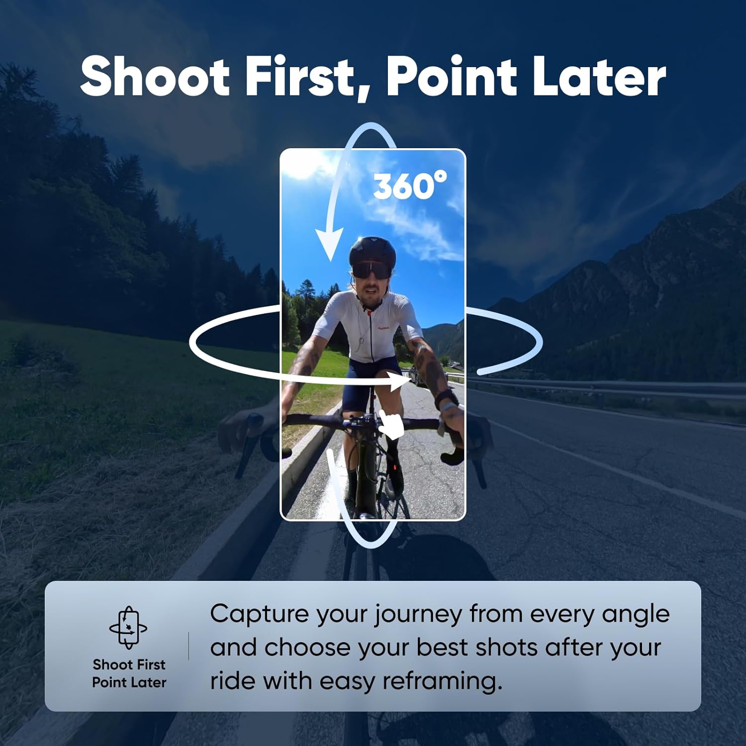 Insta360 X3 Bike Kit - Waterproof 360 Action Camera with 1/2" 48MP Sensors, 5.7K 360 Active HDR Video, 72MP 360 Photo, 4K Single-Lens, 60fps Me Mode, Stabilization, 2.29" Touchscreen, AI Editing - Image 4