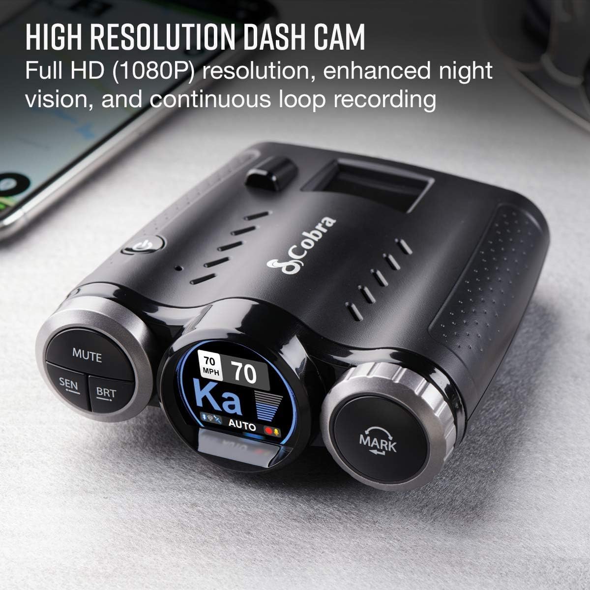Cobra Road Scout Dash Cam and Radar Detector, Left, WiFi, Bluetooth, iRadar Compatible, HD 1080P Dash Camera for Cars, Heavy Duty EZ Mag Mount, Connects with iRadar App - Image 4