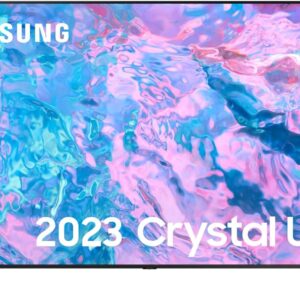 Samsung 55 Inch CU7100 UHD HDR Smart TV (2023) - 4K Crystal Processor, Adaptive Sound Audio, PurColour, Built In Gaming Hub, Streaming & Video Call Apps And Image Contrast Enhancer