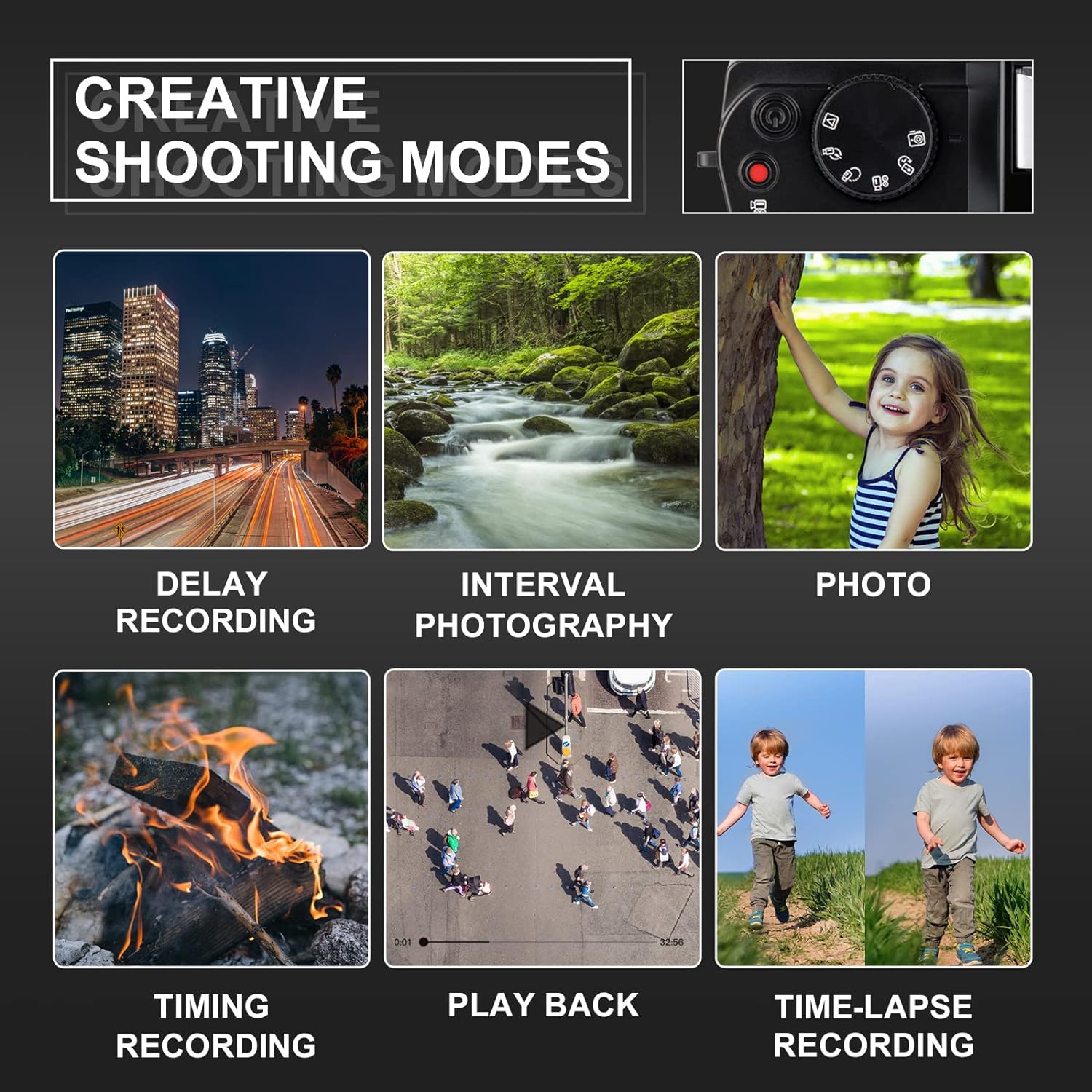 G-Anica 4K Digital Cameras for Photography,48MP/60FPS Video Camera for Vlogging, WiFi & App Control Vlogging Camera for YouTube, Small Camera with 32GB TF Card.Wide-Angle & Macro Lens - Image 5